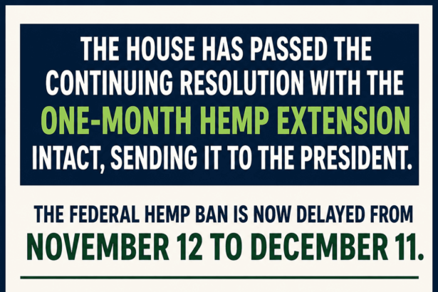 BREAKING: Congress Sends Hemp Extension to the President