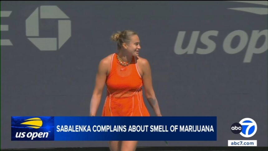 Aryna Sabalenka complains about the smell of marijuana during her US Open match